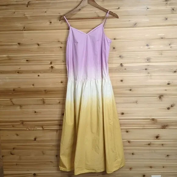 fitted lace wedding dress Spirit Squad Ombre Shift Dress in Purple/Yellow main image 1